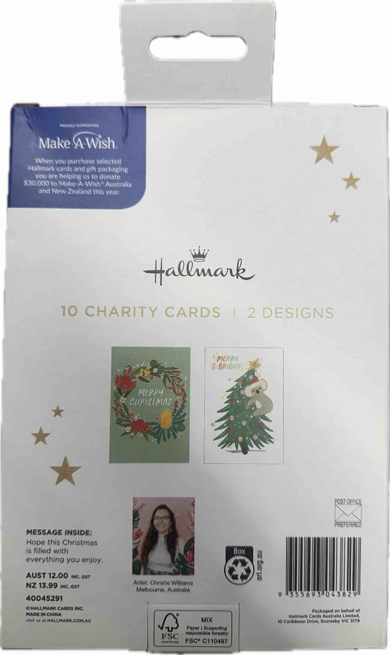 Make-A-Wish Australia Wreath and Tree Charity Boxed Christmas Cards