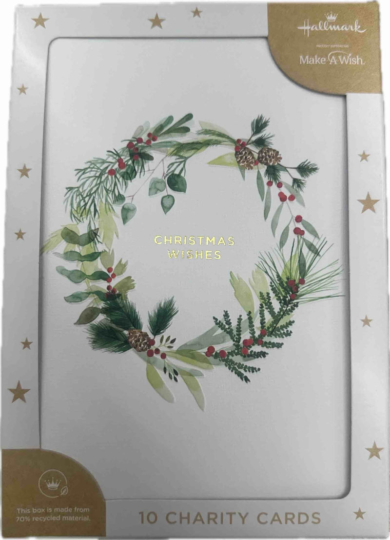Make-A-Wish Australia Present Wreath Charity Boxed Christmas Cards