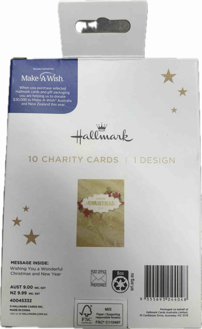 Make-A-Wish Australia Gold Traditional Charity Boxed Christmas Cards