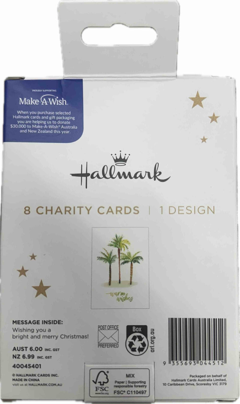 Make-A-Wish Australia Palm Trees Charity Boxed Christmas Cards