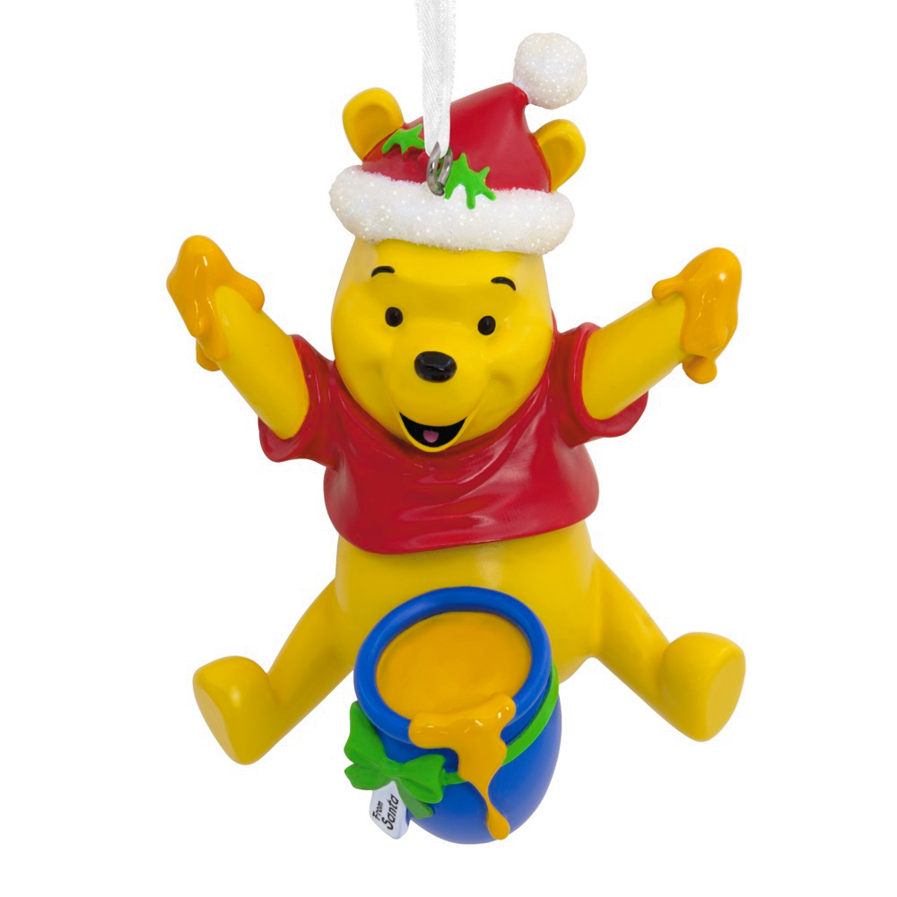 Disney Winnie the Pooh Santa Winnie the Pooh With Honey Pot Resin Hallmark Christmas Ornament