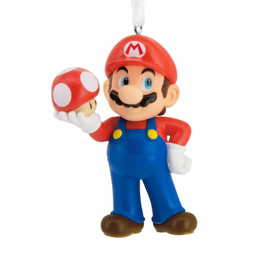 Nintendo Super Mario With Super Mushroom Resin Hallmark Christmas Ornament