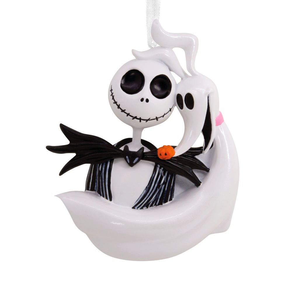 Disney Tim Burton's The Nightmare Before Christmas Jack Skellington and Zero Resin Hallmark Christmas Ornament