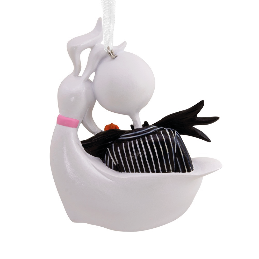 Disney Tim Burton's The Nightmare Before Christmas Jack Skellington and Zero Resin Hallmark Christmas Ornament