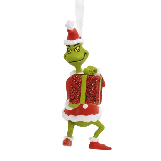 Dr. Seuss's How the Grinch Stole Christmas! Grinch With Present Resin Hallmark Christmas Ornament