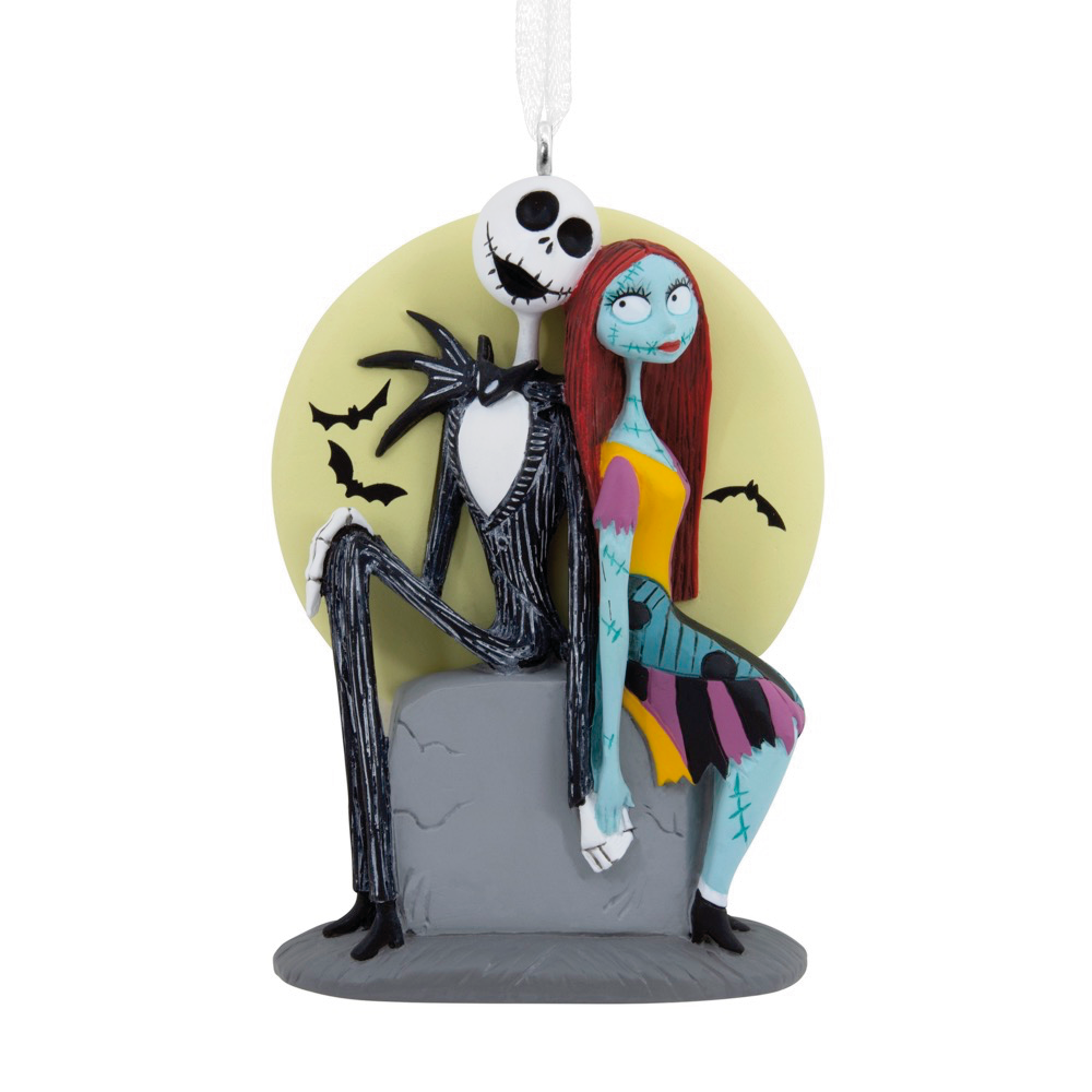 Disney Tim Burton's The Nightmare Before Christmas Jack and Sally on Tombstone Resin Hallmark Christmas Ornament