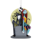 Disney Tim Burton's The Nightmare Before Christmas Jack and Sally on Tombstone Resin Hallmark Christmas Ornament