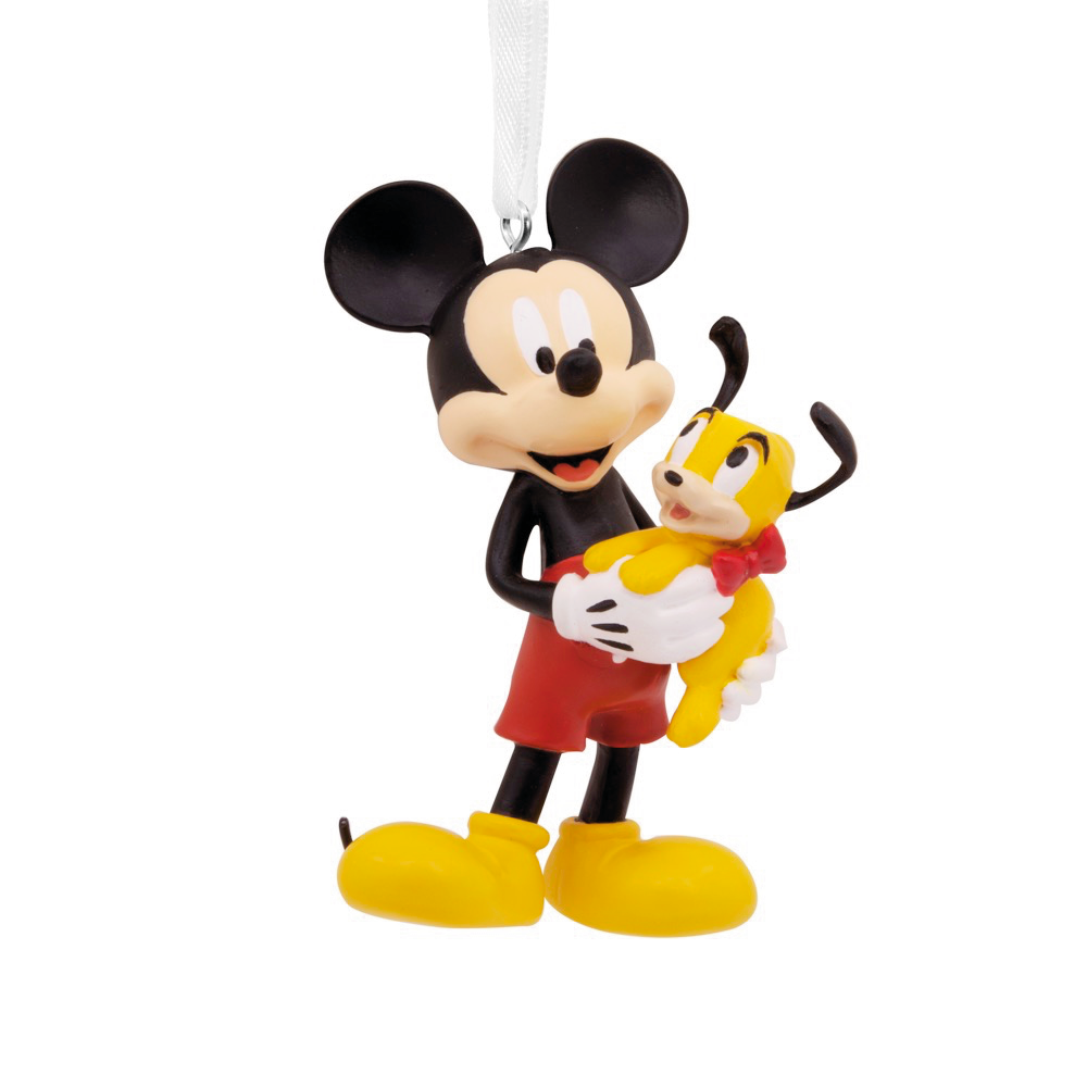 Disney Mickey Mouse Holding Puppy Resin Hallmark Christmas Ornament
