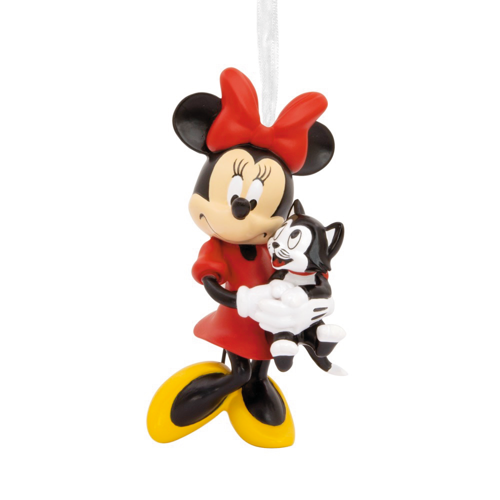 Disney Minnie Mouse Holding Kitten Resin Hallmark Christmas Ornament
