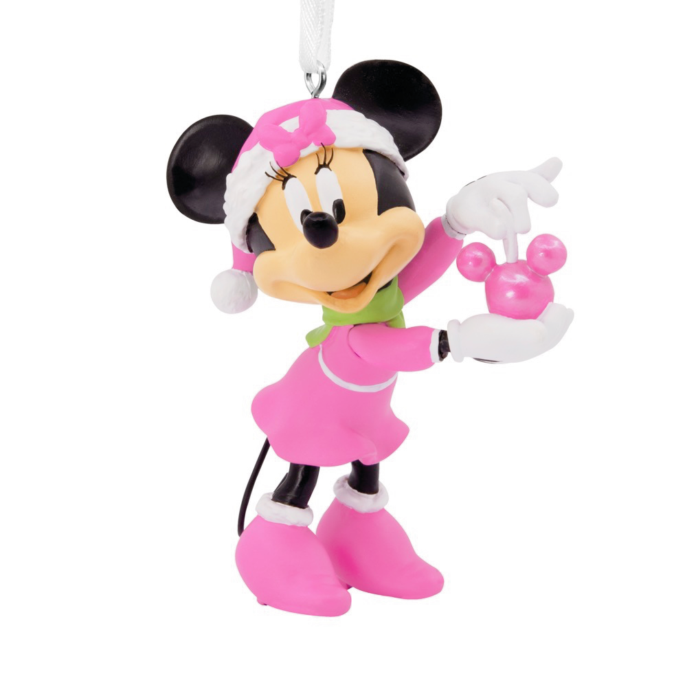 Disney Minnie Mouse Holding Ornament Resin Hallmark Christmas Ornament