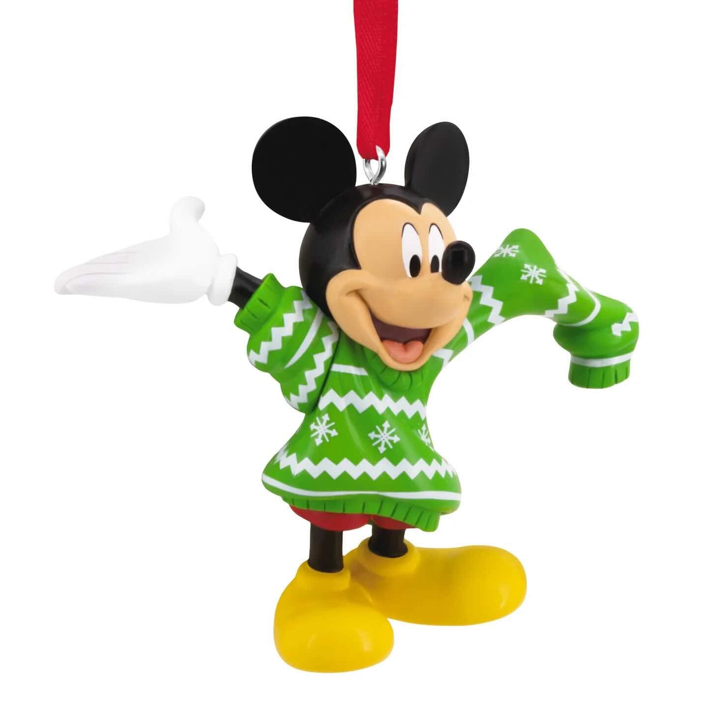Disney Mickey Mouse in Christmas Sweater Resin Hallmark Christmas Ornament