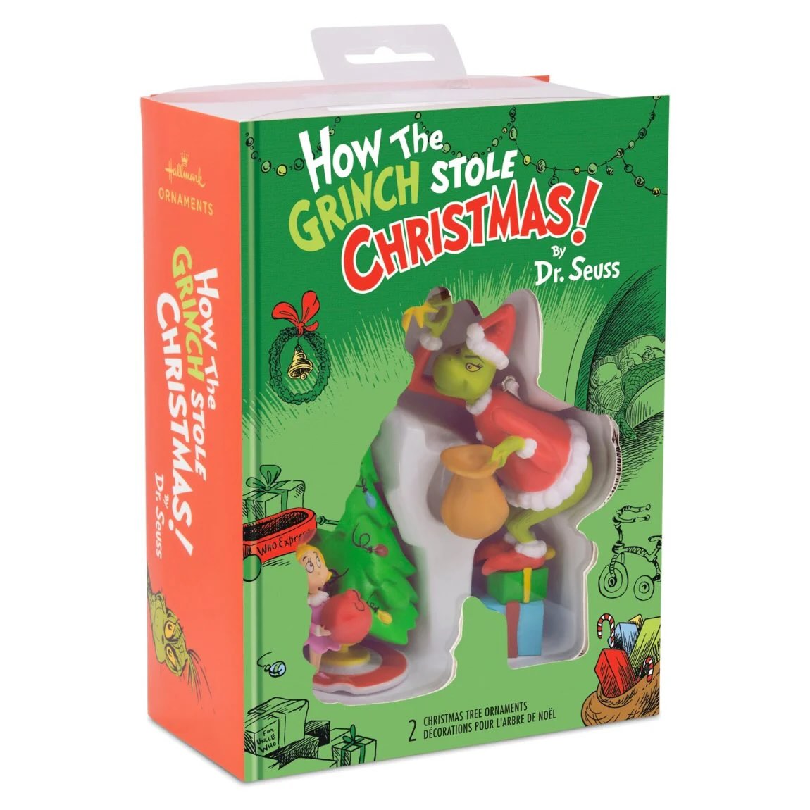 Dr. Seuss's How the Grinch Stole Christmas! Grinch and Cindy-Lou Who Set of 2 Hallmark Christmas Ornaments