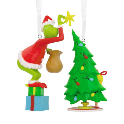 Dr. Seuss's How the Grinch Stole Christmas! Grinch and Cindy-Lou Who Set of 2 Hallmark Christmas Ornaments