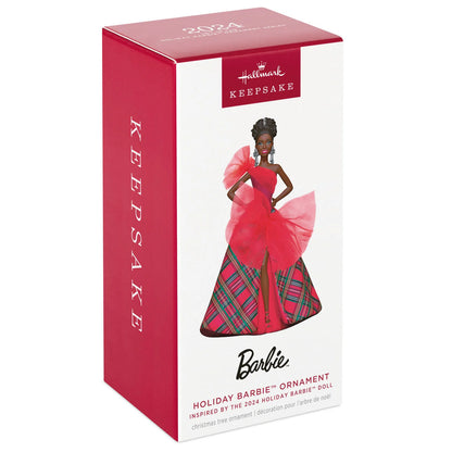 Barbie 2024 African Americian Holiday Barbie Hallmark Keepsake Ornament