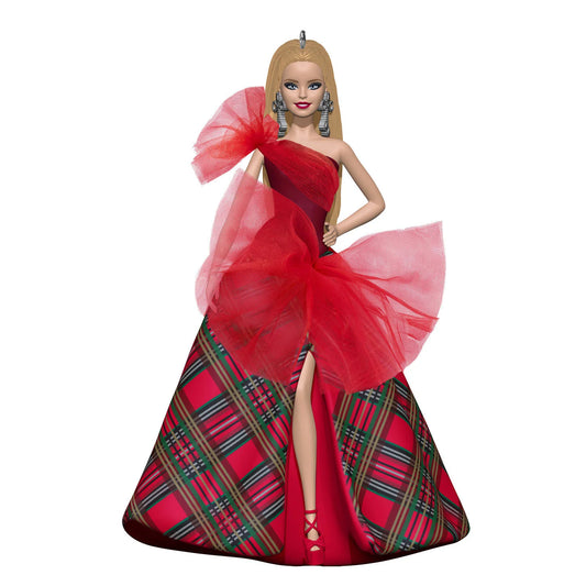 Barbie 2024 Caucasian Holiday Barbie Hallmark Keepsake Ornament