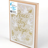 Prostate Cancer Foundation Peace Joy Hope on Buff Charity Boxed Christmas Cards