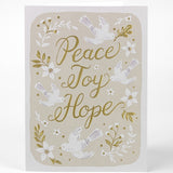 Prostate Cancer Foundation Peace Joy Hope on Buff Charity Boxed Christmas Cards
