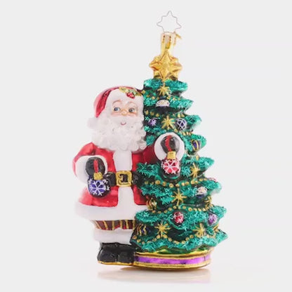 Christopher Radko Deck The Halls Santa Glass Christmas Ornament