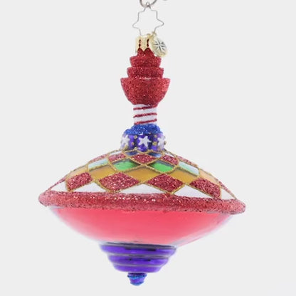 Christopher Radko Spinning & Sparkle Glass Christmas Ornament